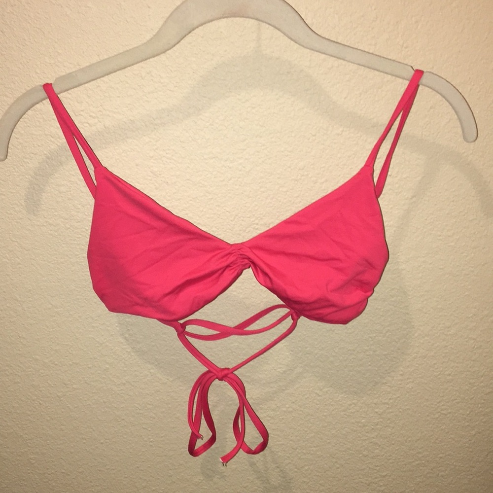 LSpace Pink Bikini Top w/ criss-cross back